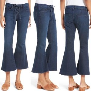 NWT FRAME Le Bell Crop Hayworth Lace-up Jean